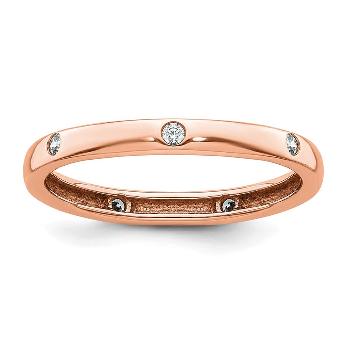 Exclusive 14K Rose Gold Full Eternity Ring - 1/10 Carat Diamond, Size 8-1