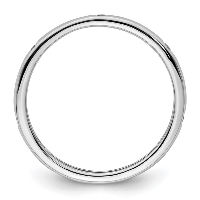 Buy Stylish 14K White Gold Polished Eternity Band - Size 8.5, 1/10 Ct Diamond-2