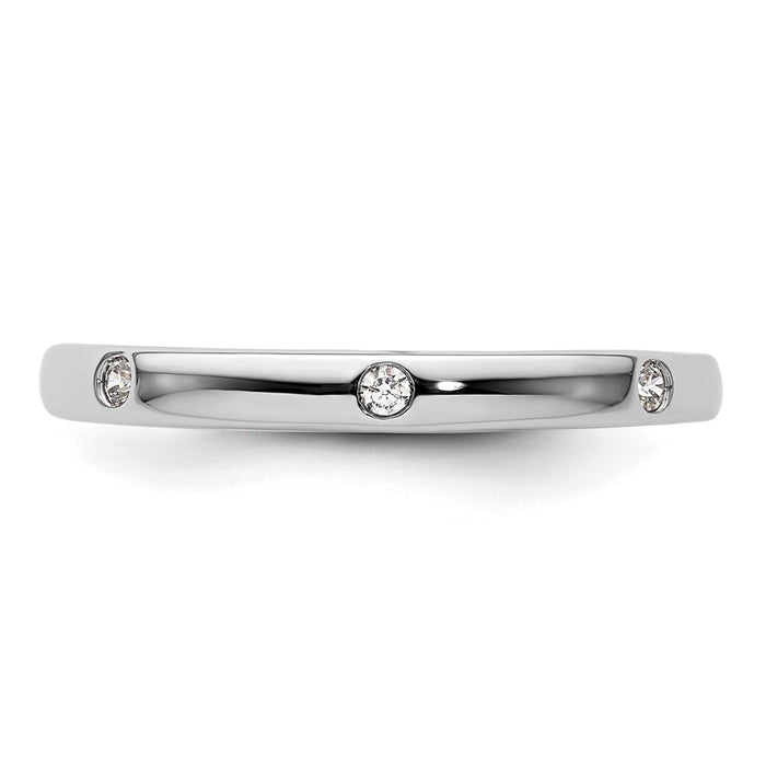 Buy Stylish 14K White Gold Polished Eternity Band - Size 8.5, 1/10 Ct Diamond-3