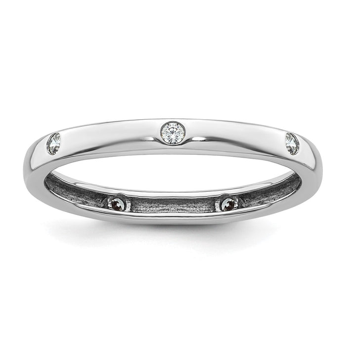 Buy Stylish 14K White Gold Polished Eternity Band - Size 8.5, 1/10 Ct Diamond-1