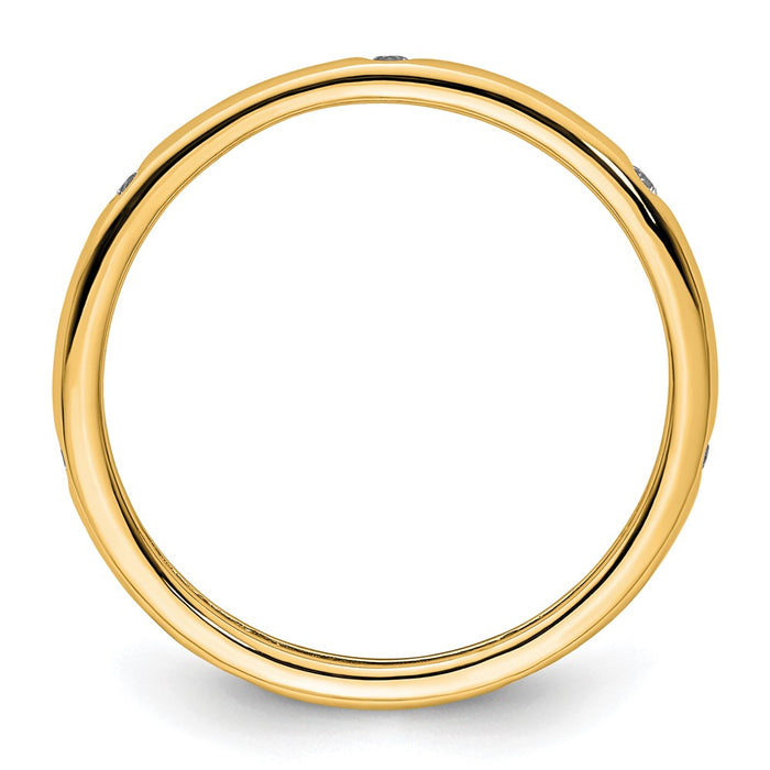 Shop Stylish 14K Gold Polished Size 8 Diamond Eternity Band - 1/10 Carat Gem-2