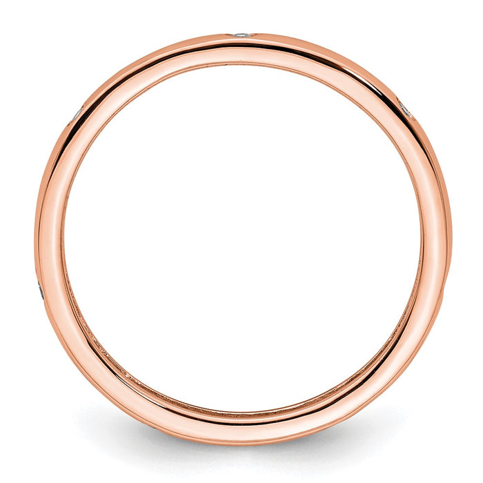 Buy Stylish 14K Rose Gold Eternity Band with 1/10 Carat Diamond, Size 9-2