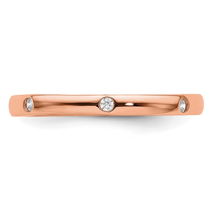 Buy Stylish 14K Rose Gold Eternity Band with 1/10 Carat Diamond, Size 9-3
