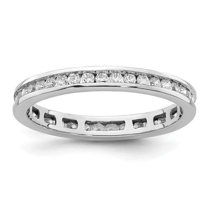 High-quality 14K White Gold 1/2 Carat Diamond Eternity Band - Stylish Size 6.5-1
