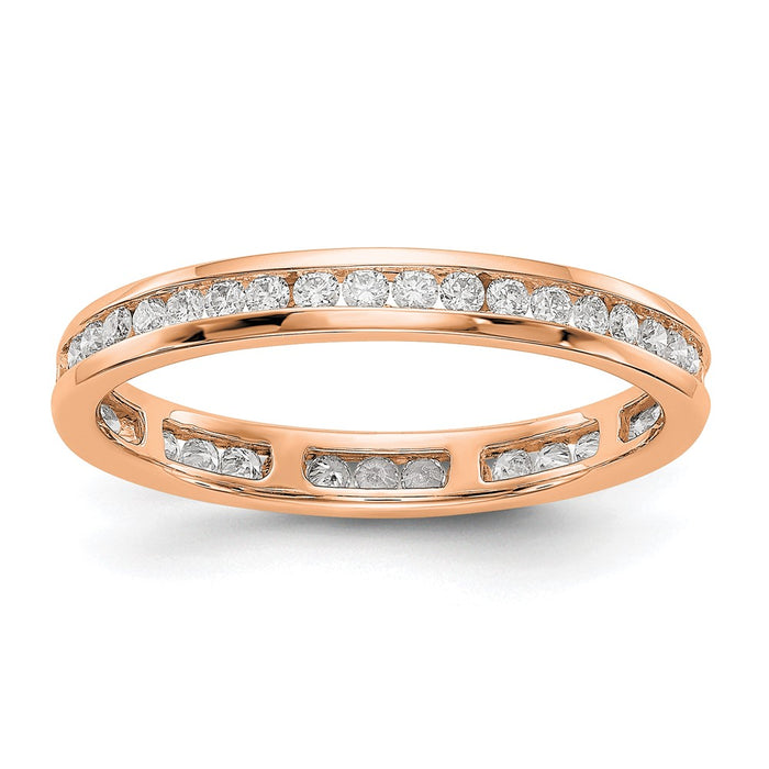 Shop Stylish 14K Rose Gold Eternity Band with 1/2 Carat Lab-Grown Diamond, Size 7-1