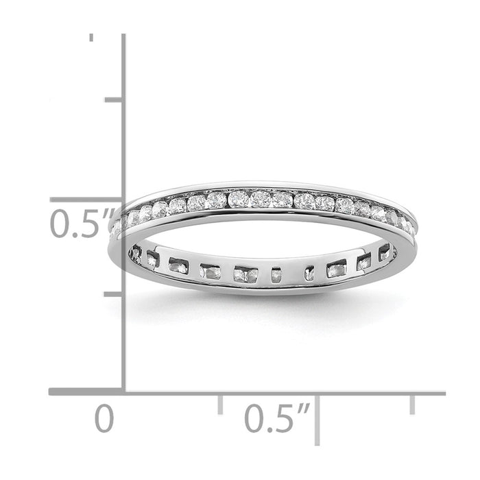 High-Quality 14K White Gold 1/2 Carat Diamond Eternity Band - Stylish Size 8-4