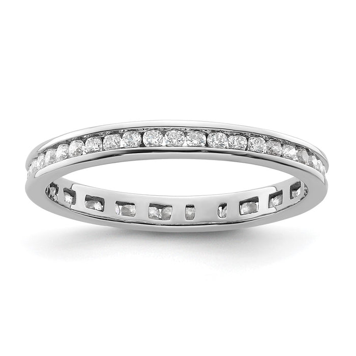 High-Quality 14K White Gold 1/2 Carat Diamond Eternity Band - Stylish Size 8-1