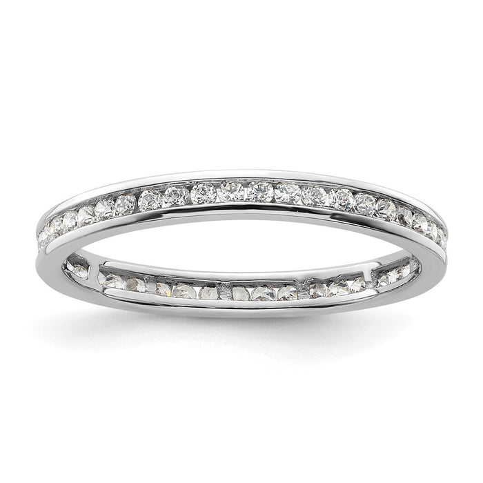 Designer 14K White Gold 1/2 Carat Diamond Eternity Band - Stylish Value!-1
