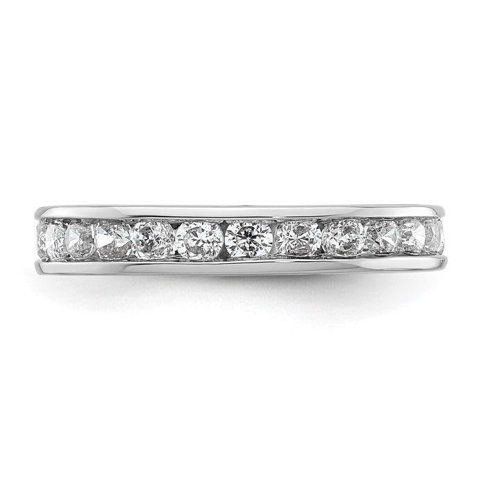 Exclusive 14K White Gold 1 Carat Diamond Eternity Band - Stylish Size 4.5-3