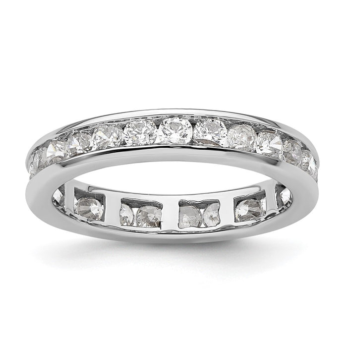 Exclusive 14K White Gold 1 Carat Diamond Eternity Band - Stylish Size 4.5-1