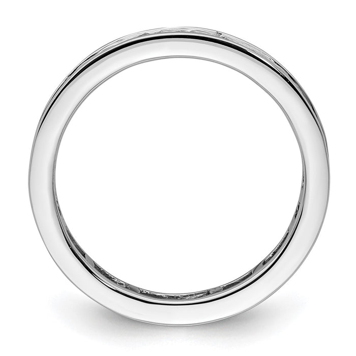 Buy Stylish 14K White Gold 1 Carat Diamond Eternity Band - Size 6, Affordable!-2