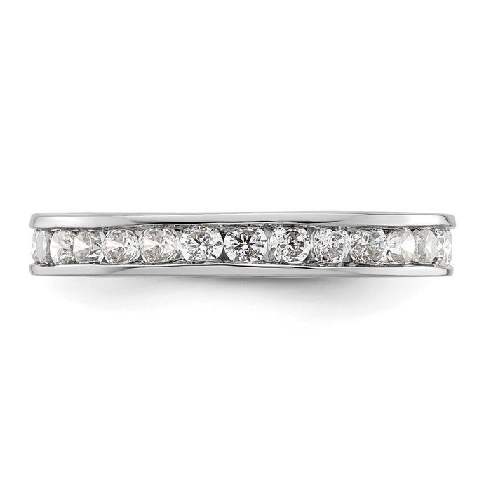 Exclusive 14K White Gold 1 Carat Diamond Eternity Band - Stylish Size 6.5-3