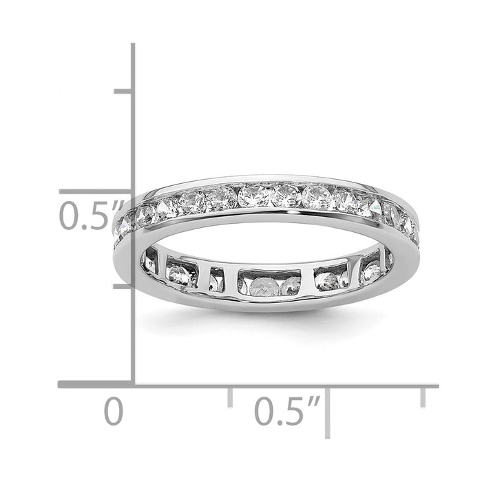 Buy Stylish 14K White Gold 1 Carat Diamond Eternity Band - Size 6, Affordable!-4