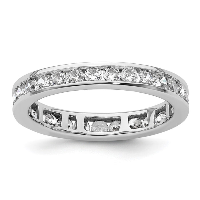 Buy Stylish 14K White Gold 1 Carat Diamond Eternity Band - Size 6, Affordable!-1