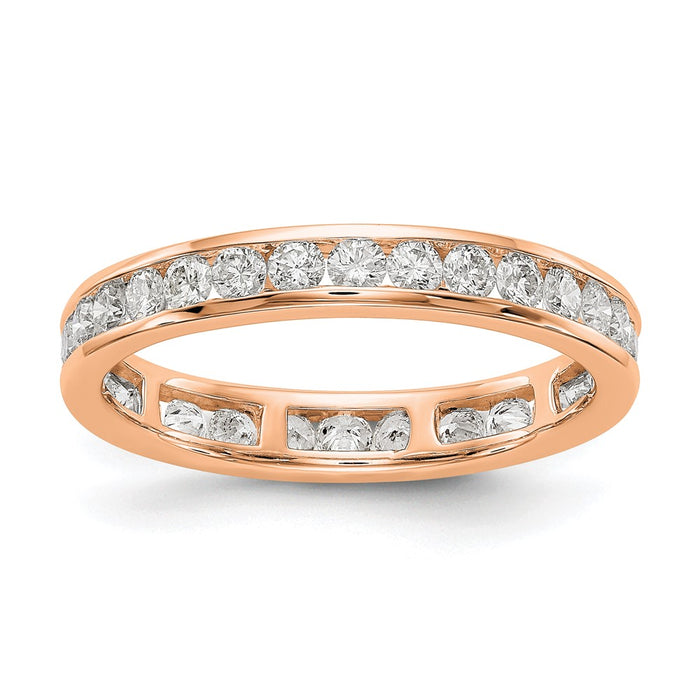 Shop Exclusive 14K Rose Gold 1 Carat Lab-Grown Diamond Eternity Band - Stylish & Affordable Size 7.5-1