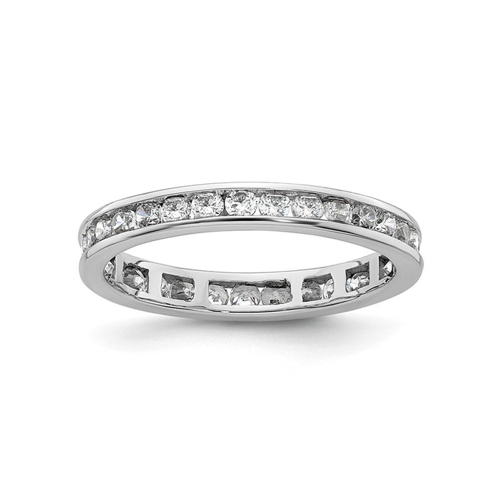 Shop Exclusive 14K White Gold 1 Carat Diamond Eternity Band - Stylish Size 8.5-1