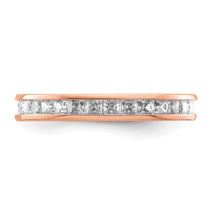 Buy Stylish 14K Rose Gold 1 Carat Princess Cut Diamond Eternity Band - Size 4.5-3