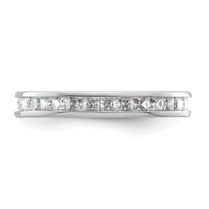 Shop Stylish 14K White Gold 1 Carat Princess Cut Diamond Eternity Band - Size 4-3
