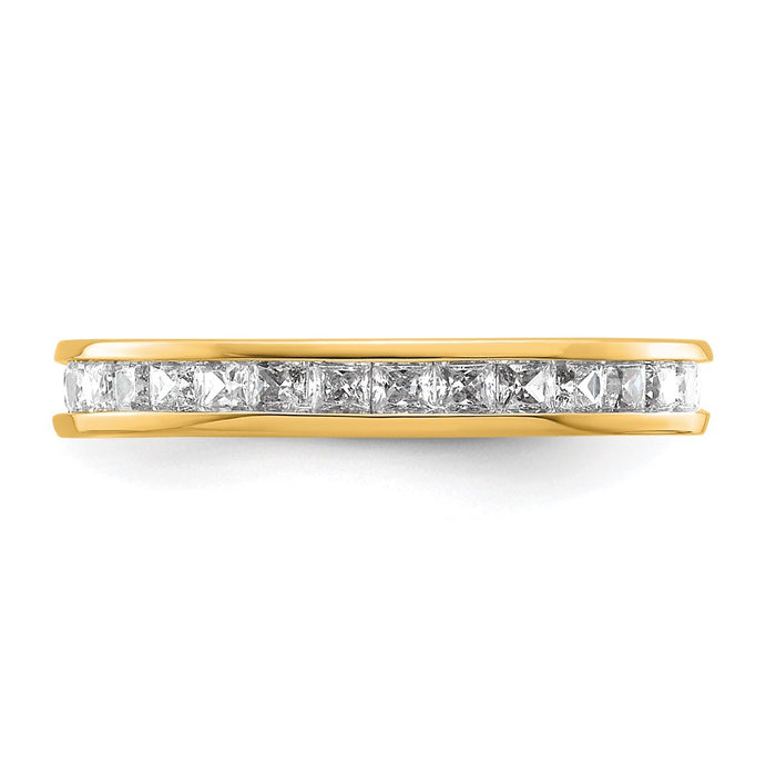 Shop Stylish 14K Gold 1 Carat Princess Cut Diamond Eternity Band - Size 4.5-3