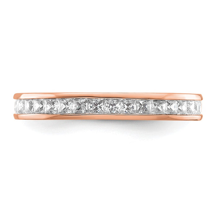 Buy Exclusive 14K Rose Gold 1 Carat Princess Diamond Eternity Band - Size 5.5-3