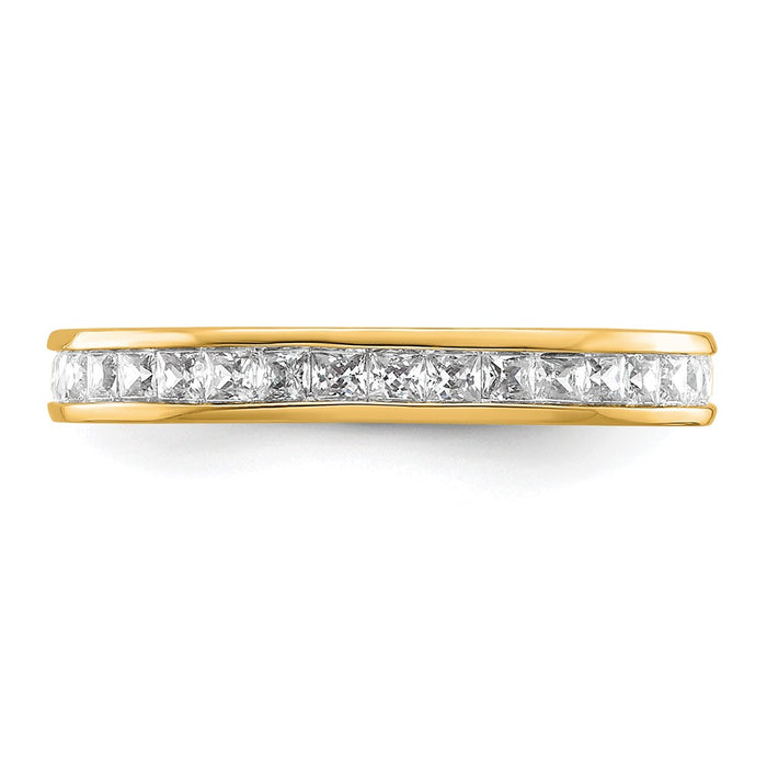 High-Quality 14K Gold 1 Carat Princess Cut Diamond Eternity Band - Stylish Size 5.5-3