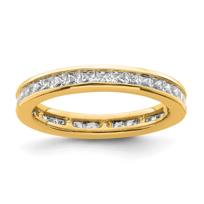 Exclusive 14K Gold 1 Carat Princess Cut Diamond Eternity Band - Stylish Value, Size 5-1