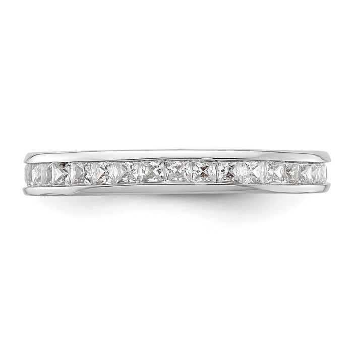 Buy 14K White Gold 1 Carat Princess Cut Diamond Eternity Band - Stylish Size 6-3