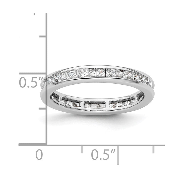 Buy 14K White Gold 1 Carat Princess Cut Diamond Eternity Band - Stylish Size 6-4