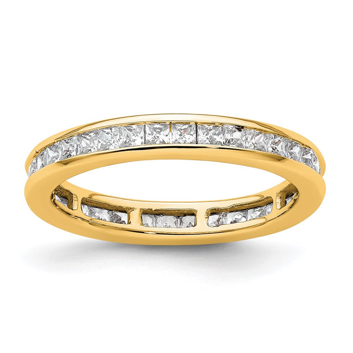 Exclusive 14K Gold 1 Carat Princess Cut Diamond Eternity Band - Size 6.5-1