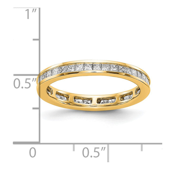 Exclusive 14K Gold 1-Carat Princess Cut Diamond Eternity Band - Stylish Value-5