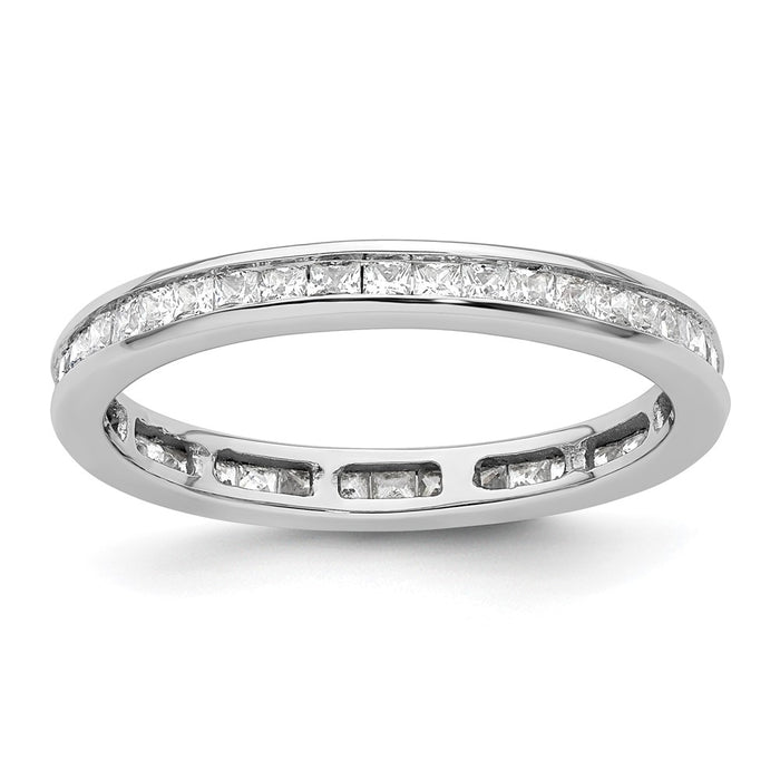 High-Quality 14K White Gold 1 Carat Princess Cut Diamond Eternity Band - Stylish Value!-1