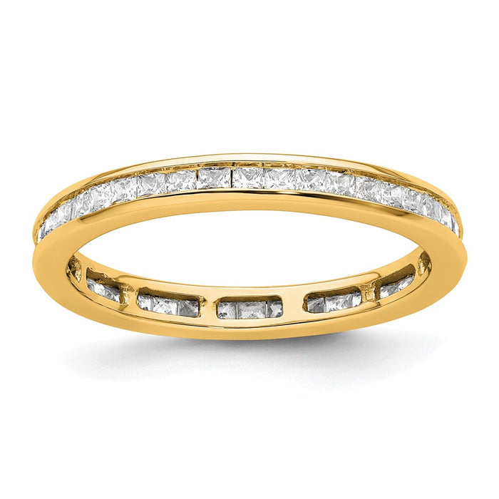 Shop Stylish 14K Gold 1 Carat Princess Cut Diamond Eternity Band, Size 8-1