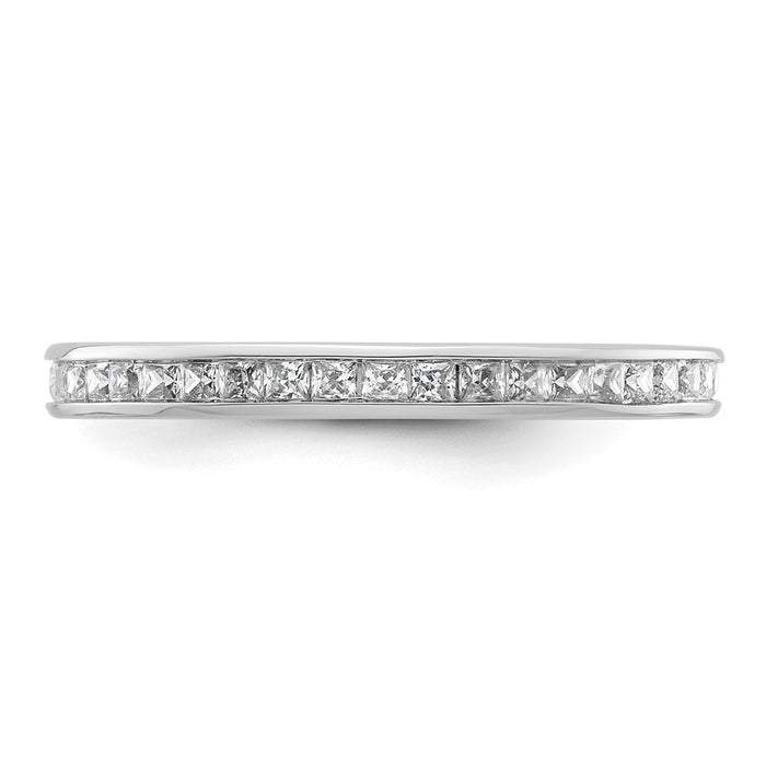 Shop Stylish 14K White Gold Eternity Band - 1 Carat Princess Cut Diamonds, Size 9-3