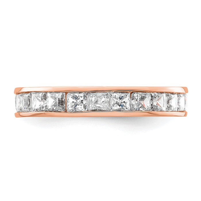 Buy Stylish 14K Rose Gold 2-Carat Princess Cut Diamond Eternity Band - Size 5.5-3