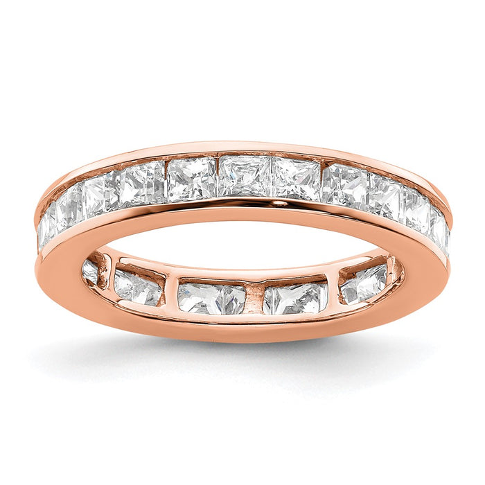 Buy Stylish 14K Rose Gold 2-Carat Princess Cut Diamond Eternity Band - Size 5.5-1