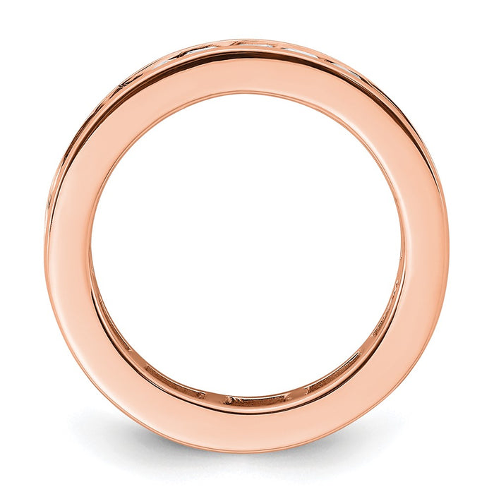 High-Quality 14K Rose Gold 2 Carat Princess Cut Diamond Eternity Band-2