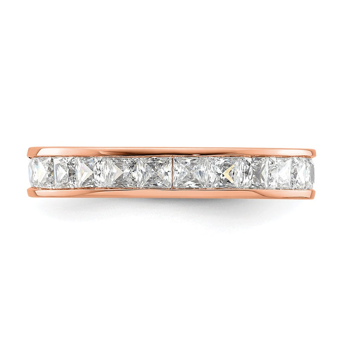 High-Quality 14K Rose Gold 2 Carat Princess Cut Diamond Eternity Band-3