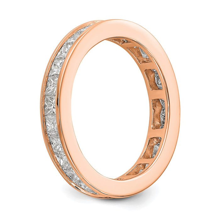 Exclusive 14K Rose Gold 2 Carat Diamond Eternity Band, Stylish Size 7 Ring-4