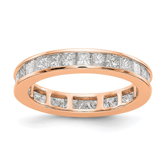 Exclusive 14K Rose Gold 2 Carat Diamond Eternity Band, Stylish Size 7 Ring-1