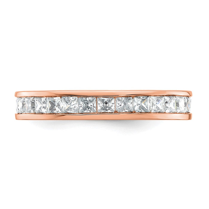 Exclusive 14K Rose Gold 2-Carat Princess Cut Diamond Eternity Band - Stylish Size 8.5-3