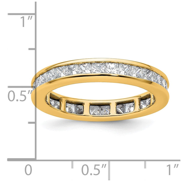 High-Quality 14K Gold 2-Carat Princess Cut Diamond Eternity Band - Stylish Size 9-4
