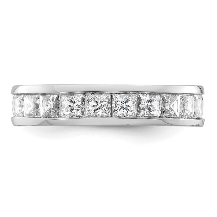 Exclusive 14K White Gold 3-Carat Princess Cut Diamond Eternity Band - Stylish Size 5.5-3