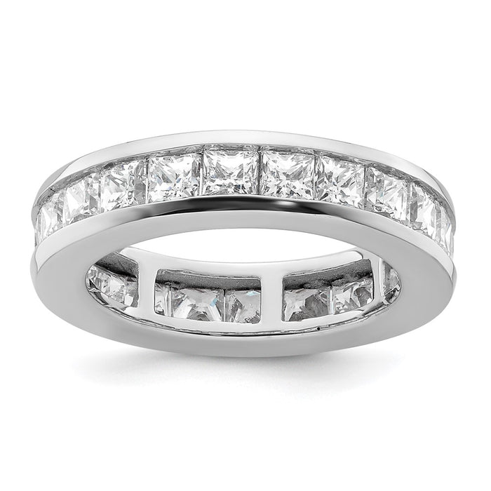 Exclusive 14K White Gold 3-Carat Princess Cut Diamond Eternity Band - Stylish Size 5.5-1