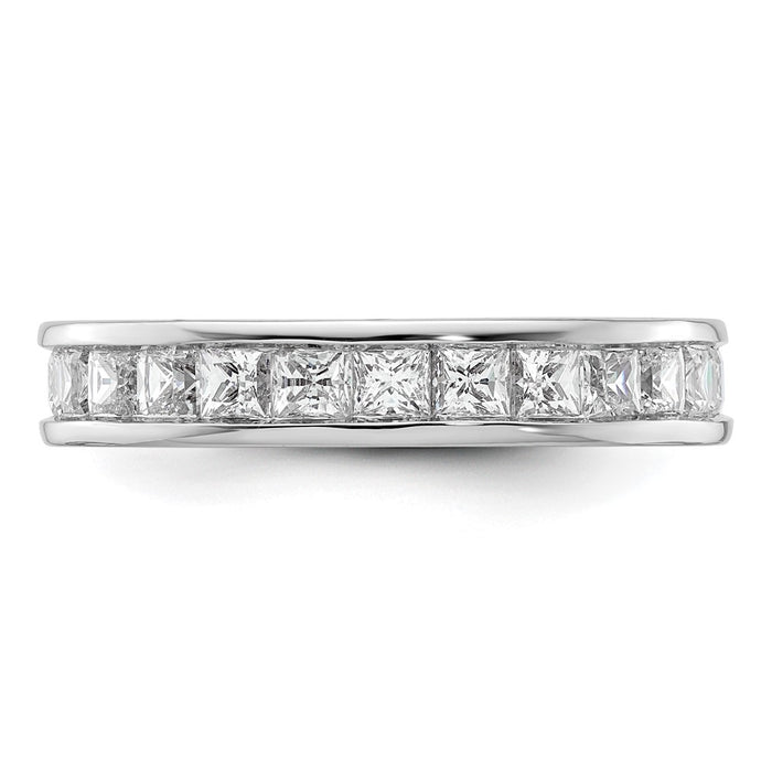 Shop Stylish 14K White Gold 3-Carat Princess Diamond Eternity Band - Size 8.5-3