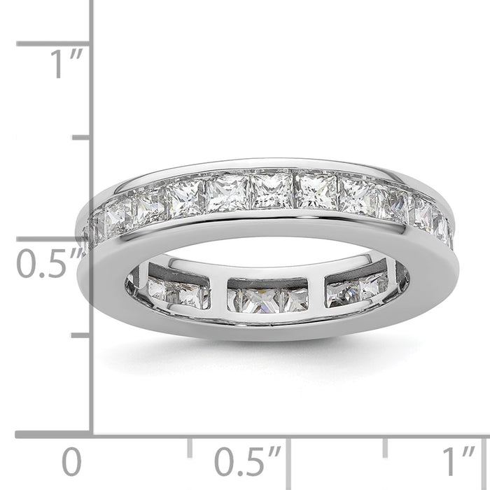 Shop Stylish 14K White Gold 3-Carat Princess Diamond Eternity Band - Size 8.5-4