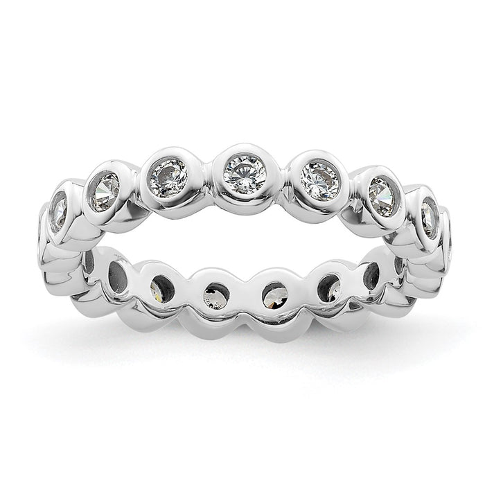 Shop Stylish 14K White Gold 1/2 Carat Diamond Eternity Band - Size 4, Affordable Price-1