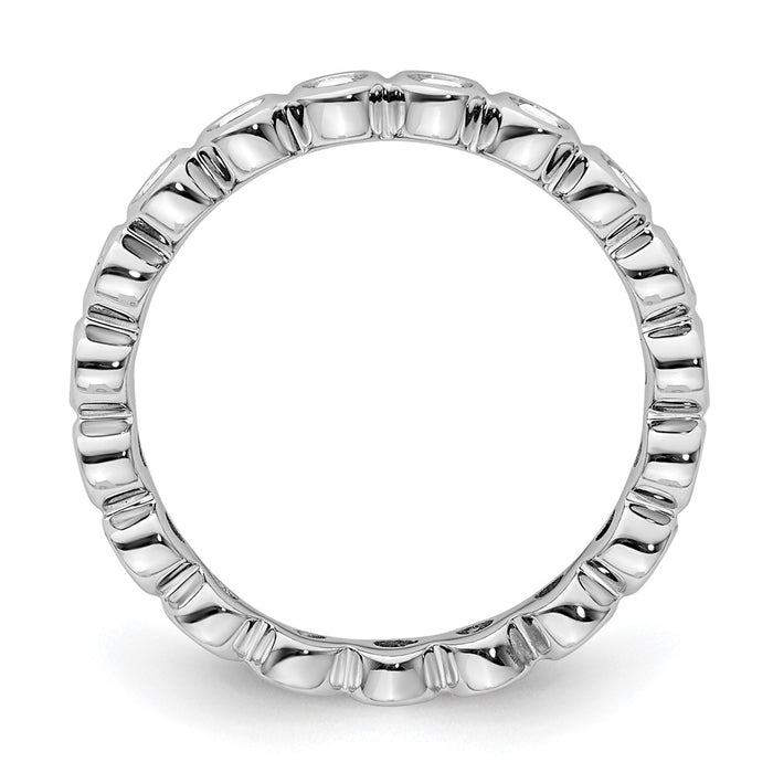 Buy Stylish 14K White Gold 1/2 Carat Diamond Eternity Band - Size 5, Value!-2