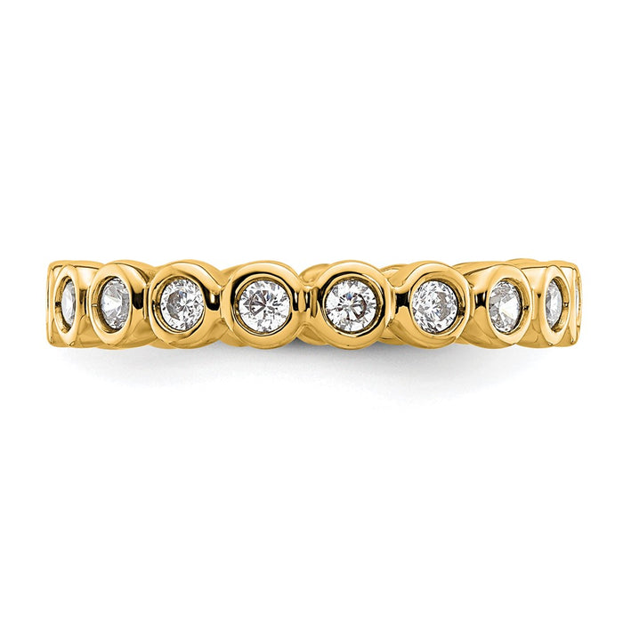 Exclusive 14K Gold 1/2 Carat Diamond Bezel-Set Eternity Band - Size 5-3