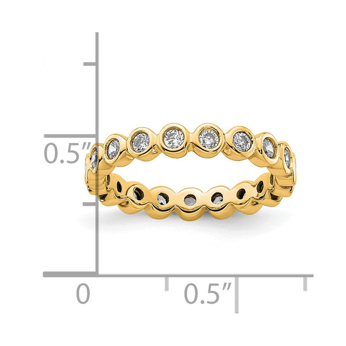 Exclusive 14K Gold 1/2 Carat Diamond Bezel-Set Eternity Band - Size 5-4