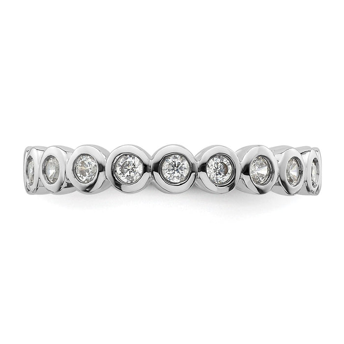 High-Quality 14K White Gold 1/2 Carat Diamond Eternity Band - Stylish Size 6.5-3